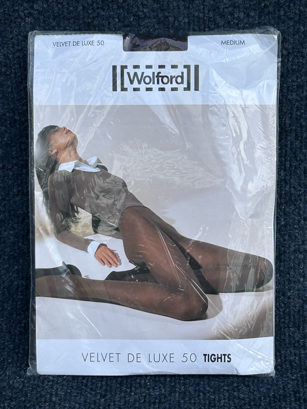 Wolford Velvet De Luxe Tights in Barolo Deep Wine Burgundy Color Size Medium
